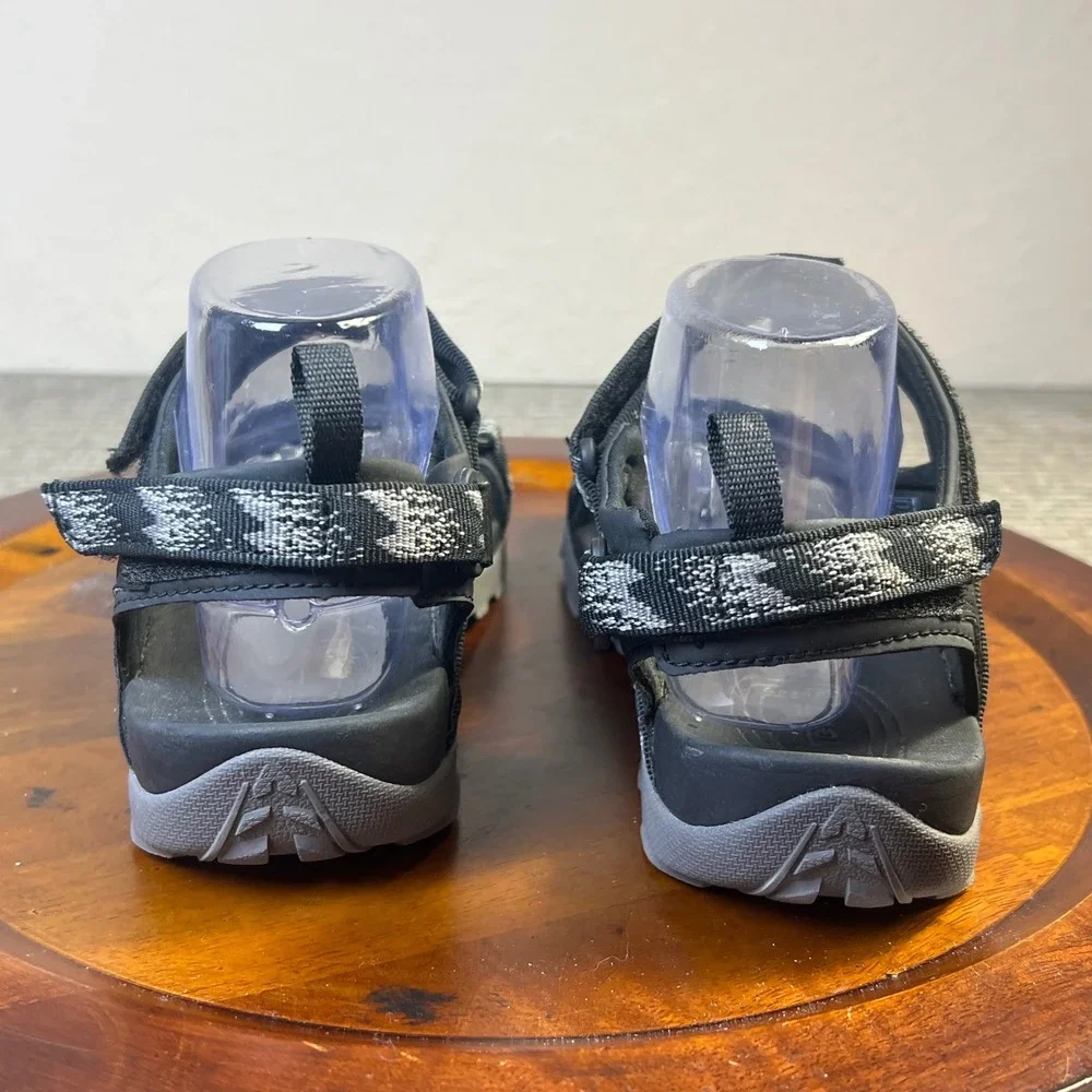 Teva Tanza Sport Sandals Black Rainfall Hiking Sling Back Shoes Trail 7Y Big Kid